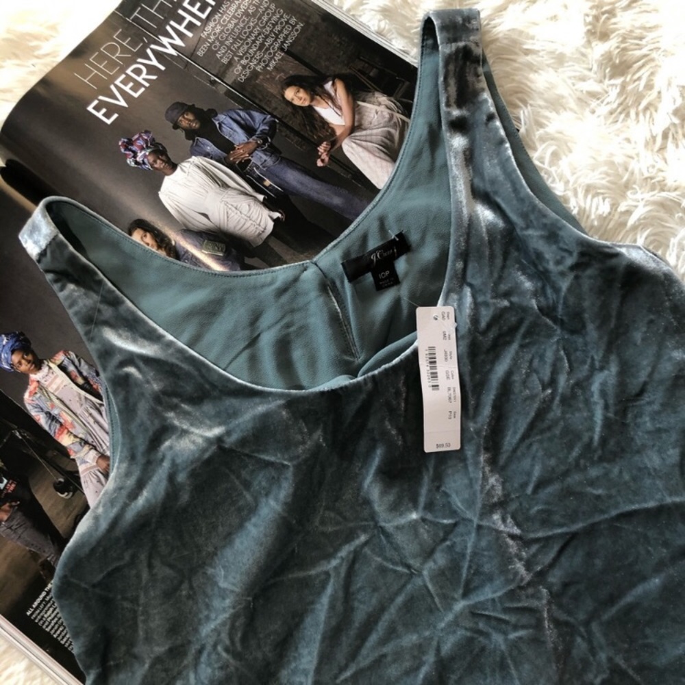 NWT J. Crew Petite Crushed Velvet Tank Top 10P